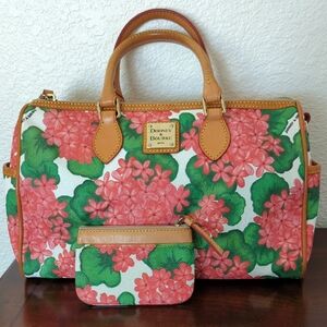 Dooney & Bourke Pink and Green Floral Satchel